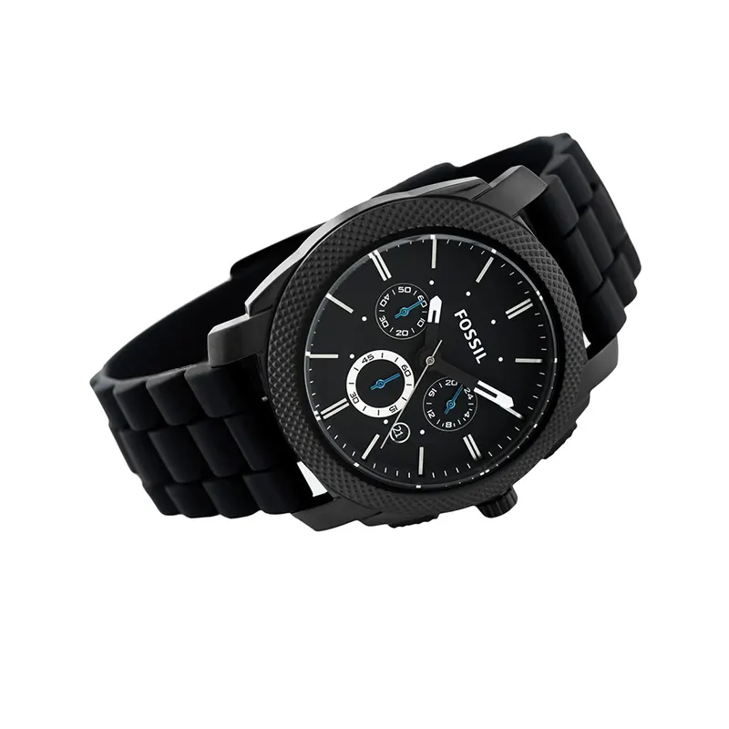 Fossil Machine Black Chronograph Silicone Men's Watch- FS4487